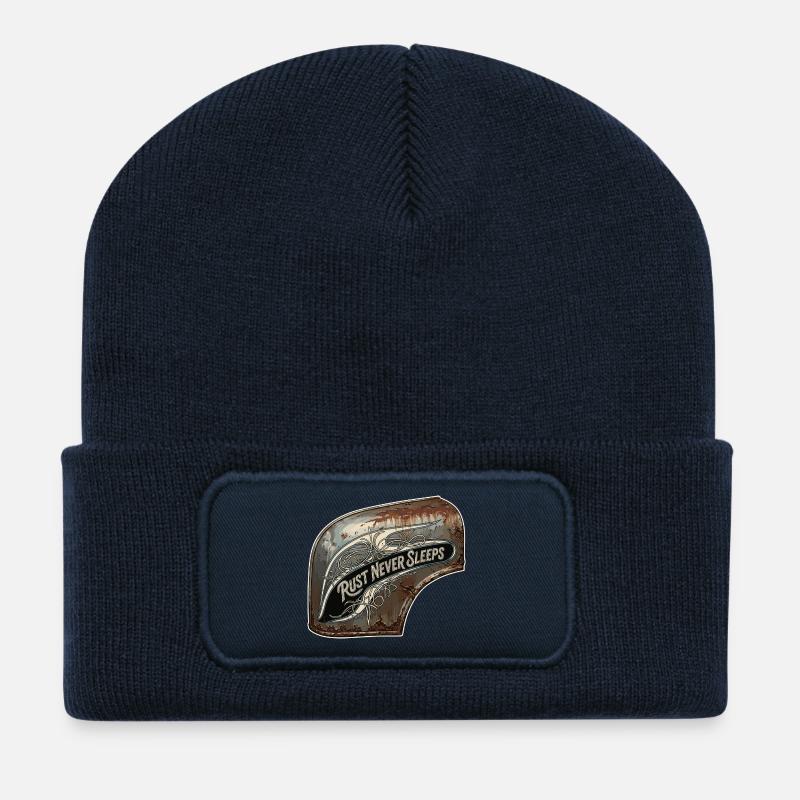 Rost nie schläft Metallkunst - Recycelte Patch Beanie - French Navy