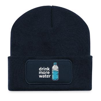 Drink More Water Health Coach Funny Hydration - Recycled Patch Beanie - french navy - Front
