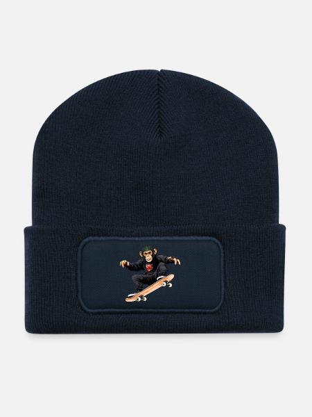 Affe Skateboard - Recycelte Patch Beanie - French Navy