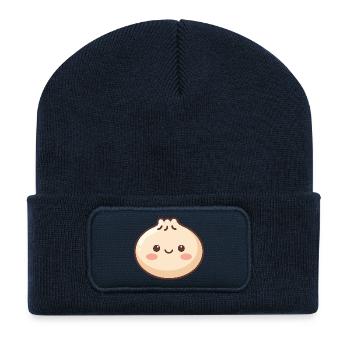 Adorable boulette kawaii, amateur de nourriture - Beanie recyclé à patch - bleu marine - Devant