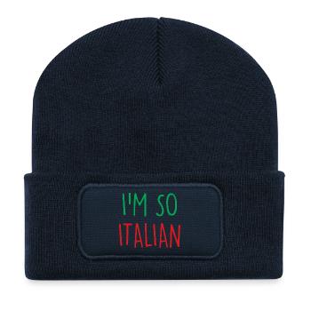 I'm so Italian - Recycelte Patch Beanie - French Navy - Vorne