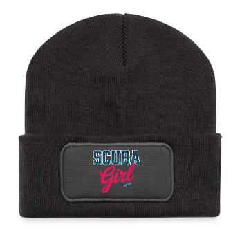 Conception de plongée sous-marine pour fille - Beanie recyclé à patch - charbon - Devant