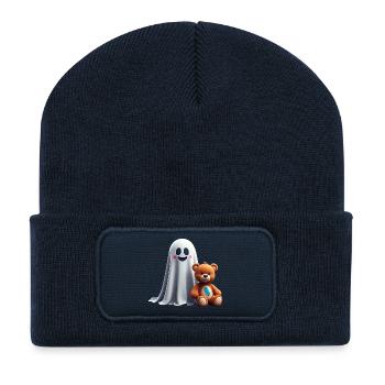 The ghost and the tickling teddy bear - Recycled Patch Beanie - french navy - Front