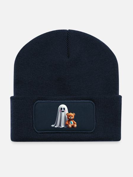 Der Geist und der kitzelnde Teddybär - Recycelte Patch Beanie - French Navy