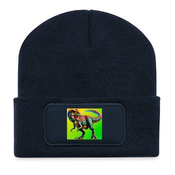 dinosaure - Beanie recyclé à patch - bleu marine - Devant