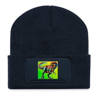 dinosaure - Beanie recyclé à patch - bleu marine - Devant