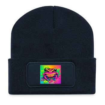 Frosch - Recycelte Patch Beanie - French Navy - Vorne
