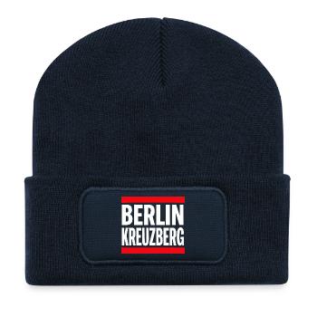 Berlin Kreuzberg Bold Typography - Recycled Patch Beanie - french navy - Front