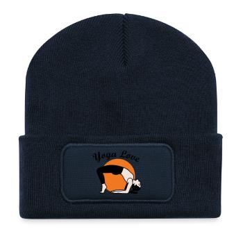 Yoga Amour - Beanie recyclé à patch - bleu marine - Devant