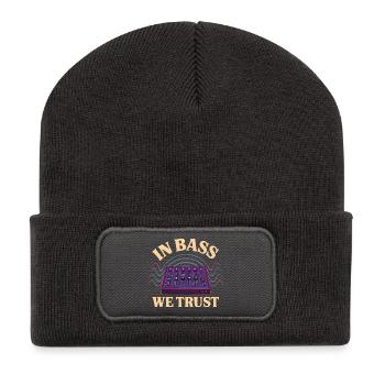 In Bass We Trust – DJ Mixer Techno Design - Beanie recyclé à patch - charbon - Devant