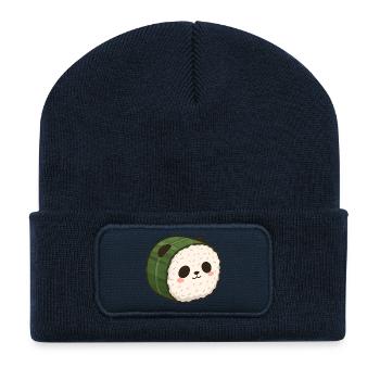 Panda Sushi – Cute Anime Food Design - Recycled Patch Beanie - french navy - Front
