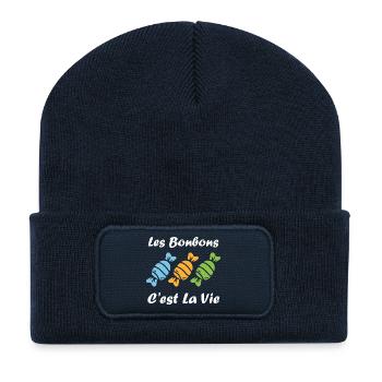 Candy is life - Recycled Patch Beanie - french navy - Front