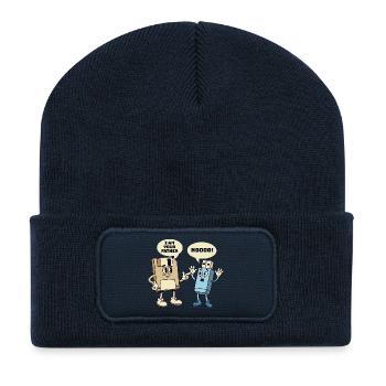 Ich bin dein Vater Diskette Technik Humor - Recycelte Patch Beanie - French Navy - Vorne