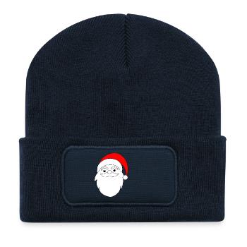 Weihnachtsmann Linienkunst - Recycelte Patch Beanie - French Navy - Vorne