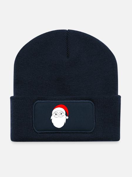 Weihnachtsmann Linienkunst - Recycelte Patch Beanie - French Navy