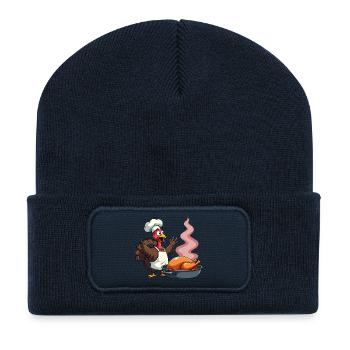 Thanksgiving Turkey Cook - Recycled Patch Beanie - french navy - Front