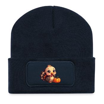 Thanksgiving Truthahn Baby - Recycelte Patch Beanie - French Navy - Vorne