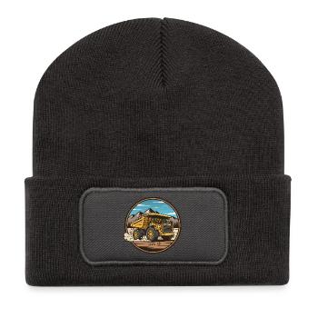 Muldenkipper LKW Laster Mining - Recycelte Patch Beanie - Dunkelgrau - Vorne