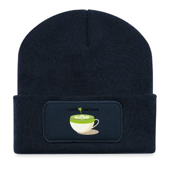 I Love Matcha - Recycled Patch Beanie - french navy - Front