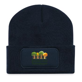 Les arbres sont des joueurs d’équipe, amoureux de la nature main dans la main - Beanie recyclé à patch - bleu marine - Devant