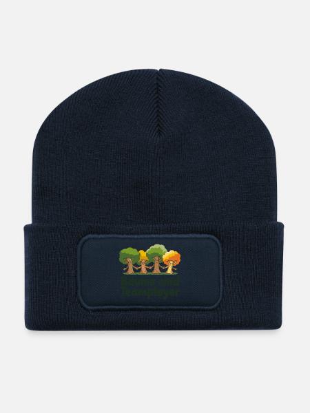 Bäume Sind Teamplayer Hand in Hand Naturfreunde - Recycelte Patch Beanie - French Navy