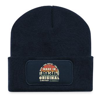 1936 Vintage Retro Geburtstagsgeschenk - Recycelte Patch Beanie - French Navy - Vorne