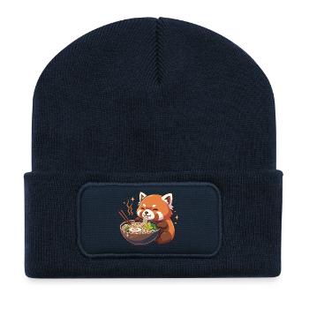 Roter Panda mit Nudeln Ramen kawaii Roter Panda - Recycelte Patch Beanie - French Navy - Vorne