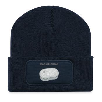 Boîte à déjeuner originale de la RDA - Beanie recyclé à patch - bleu marine - Devant