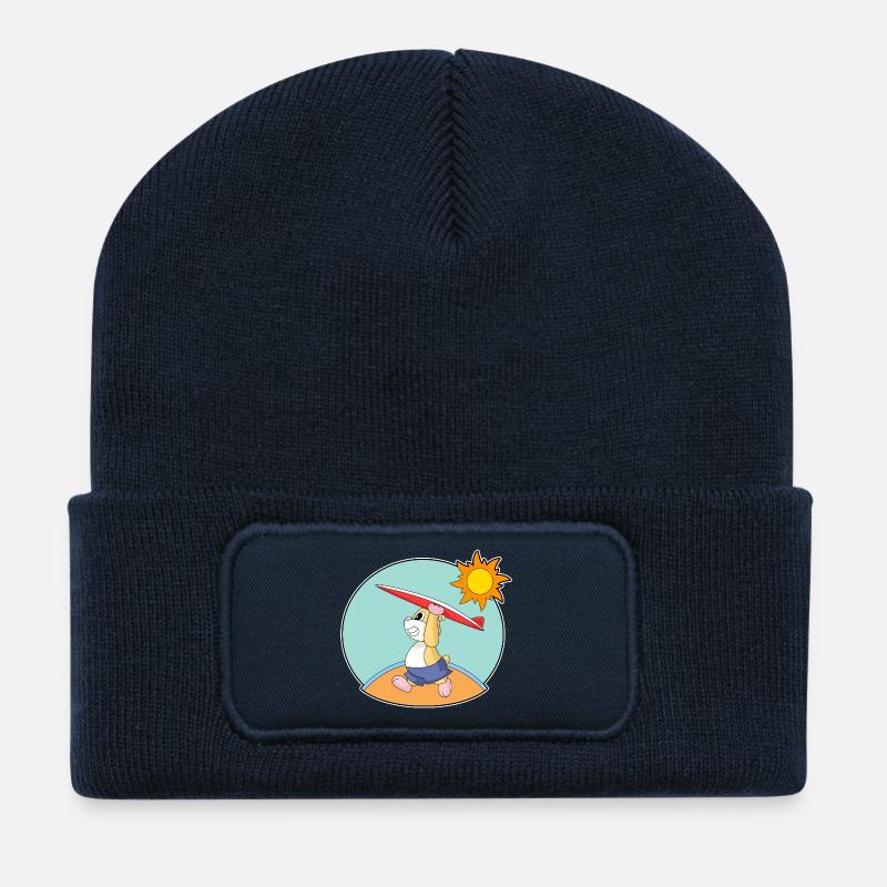 Hamster Surfen Surfbrett Sommer - Recycelte Patch Beanie - French Navy