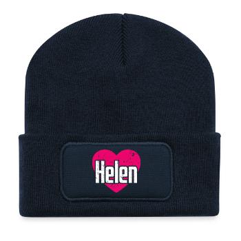 I Love Helen Pinkes Herz Ich liebe Helen - Recycelte Patch Beanie - French Navy - Vorne