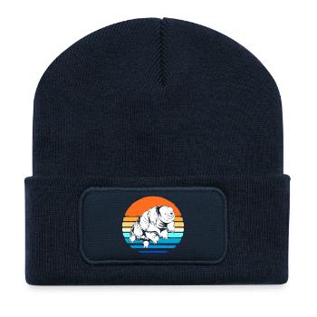 Tardigrade Tardigrades Bärtierchen Wasserbär - Recycelte Patch Beanie - French Navy - Vorne