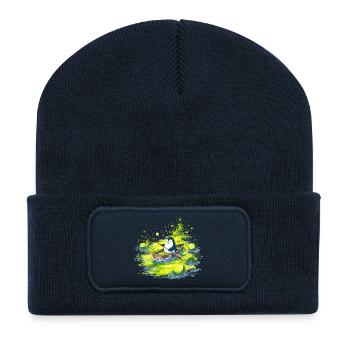 Penguin Kayak Lime Splash - Beanie recyclé à patch - bleu marine - Devant