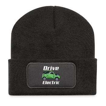 Drive Electric Eco Car Sustainable Energy Design - Recycled Patch Beanie - dark grey - Front