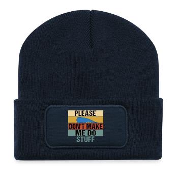Drôle de baleine paresseuse, s’il te plaît, ne me force pas à faire des trucs d’art - Beanie recyclé à patch - bleu marine - Devant