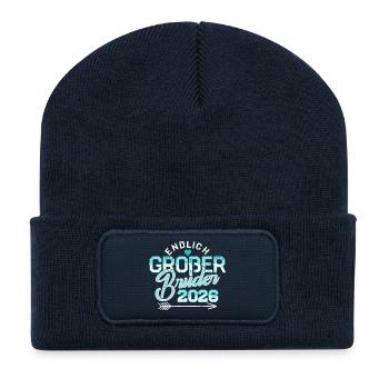 Enfin Big Brother 2026 - Bébé enceinte - Beanie recyclé à patch - bleu marine - Devant