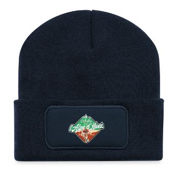 Col de l'Alpe d'Huez Cycliste - Beanie recyclé à patch - bleu marine - Devant