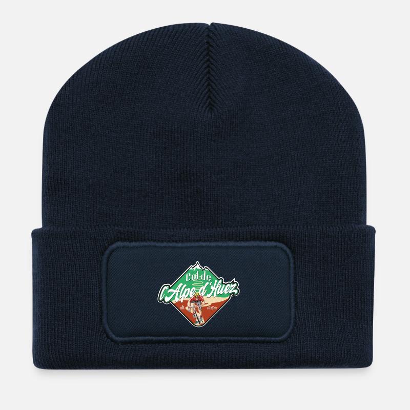 Col de l'Alpe d'Huez Radfahrer - Recycelte Patch Beanie - French Navy