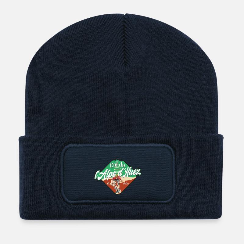 Col de l'Alpe d'Huez Radfahrer - Recycelte Patch Beanie - French Navy