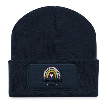 Enfant de la maternelle 2025 Rainbow Daygarten Maternelle - Beanie recyclé à patch - bleu marine - Devant