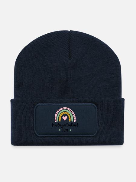 Enfant de la maternelle 2025 Rainbow Daygarten Maternelle - Beanie recyclé à patch - bleu marine