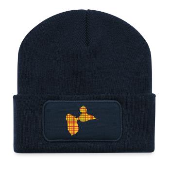 Guadeloupe-Karte Madras-Stil Geschenk Gwada 971 - Recycelte Patch Beanie - French Navy - Vorne