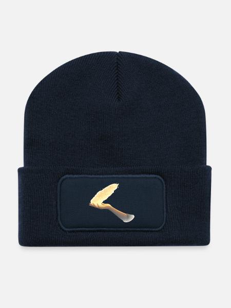 Letting go – a silent sign - Recycled Patch Beanie - french navy