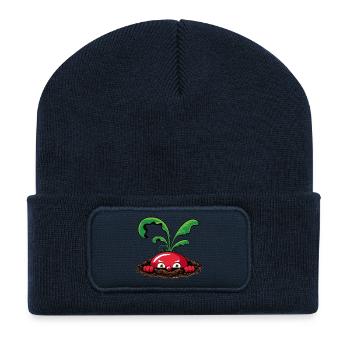 Neugieriges Radieschen aus der Erde  - Recycelte Patch Beanie - French Navy - Vorne