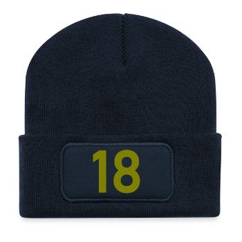 18. 18 YEARS OLD. 18th ANNIVERSARY. 18 BIRTHDAY. - Recycled Patch Beanie - french navy - Front