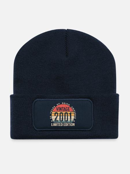 25 Jahre alte Geschenke Vintage 2001 Limited Edition 25 - Recycelte Patch Beanie - French Navy