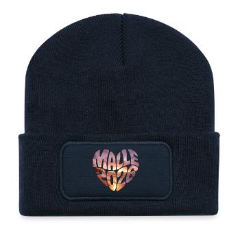 Mallorca Malle 2026 Herz (Version Sonnenuntergang) - Recycelte Patch Beanie - French Navy - Vorne