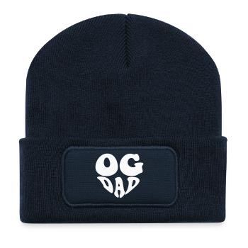 OG Dad - Small Heart (Custom Color) - Recycled Patch Beanie - french navy - Front