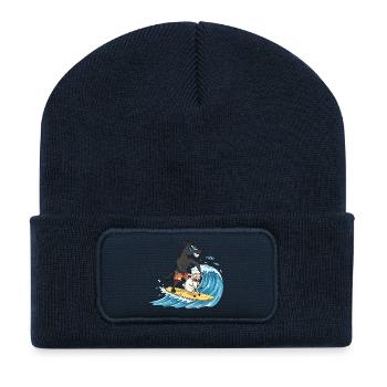 T-shirt de surf de Minorque - Beanie recyclé à patch - bleu marine - Devant