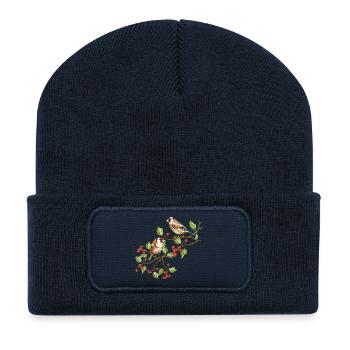 Bunte Vögel - Recycelte Patch Beanie - French Navy - Vorne