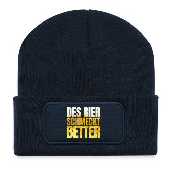 Tirol Des Bier schmeckt better - Recycelte Patch Beanie - French Navy - Vorne